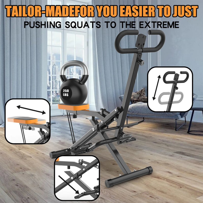 2 in 1 Squat Rowing Machine