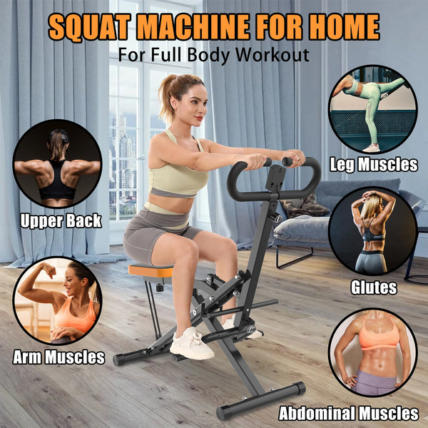 2 in 1 Squat Rowing Machine